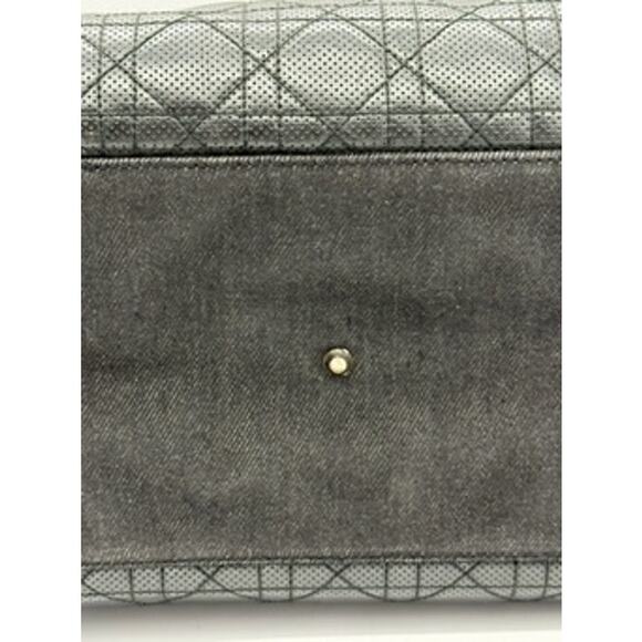 Christian Dior Black Denim Patent Perforated Cannage Satchel! With Charm! - Picture 9 of 16